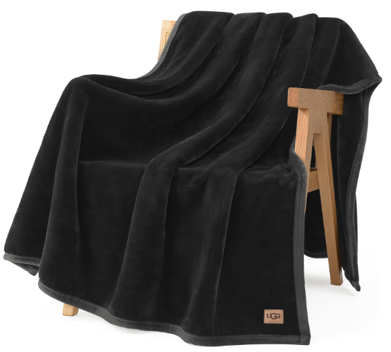 UGG Coco Throw Blanket | Cozy Throw for Sofa & Bed | 50x70-Inch | Black (Ink)