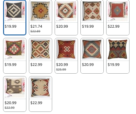 Radharani Arts Indian Handwoven Kilim Pillow Cover | Jute Wool Boho | Black | 18x18-Inch