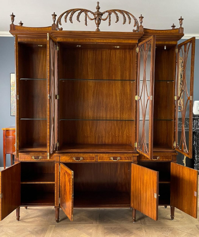 Vintage Breakfront Display Cabinet | Luxury Home Décor Statement Piece | Maitland Smith by Niagara