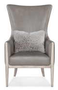 Gray Leather Club Chair with Accent Pillow | Home Office Seating | Hooker Furniture Kyndall