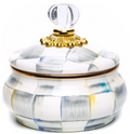 MACKENZIE-CHILDS Enamel Squashed Pot | Gray-and-White Sterling Check