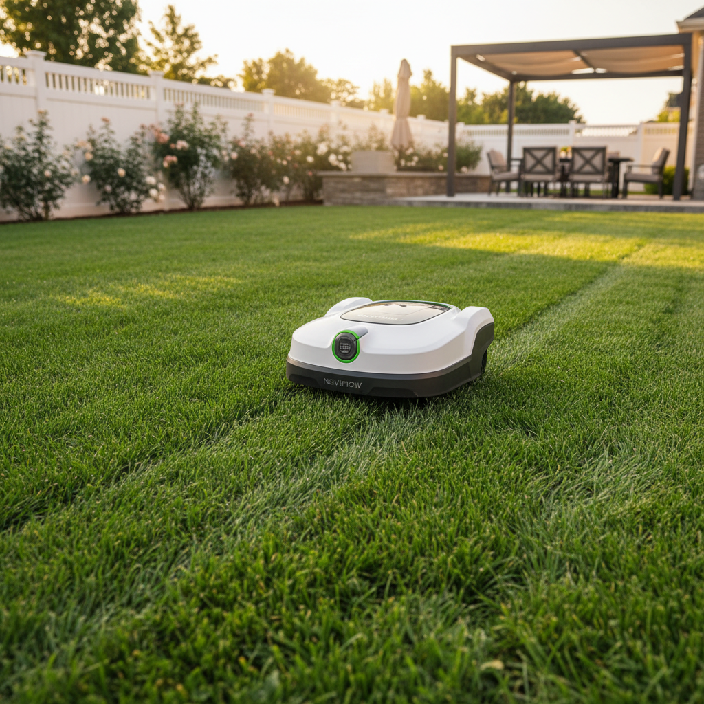 Segway Navimow i110N robotic lawn mower on a lush green lawn