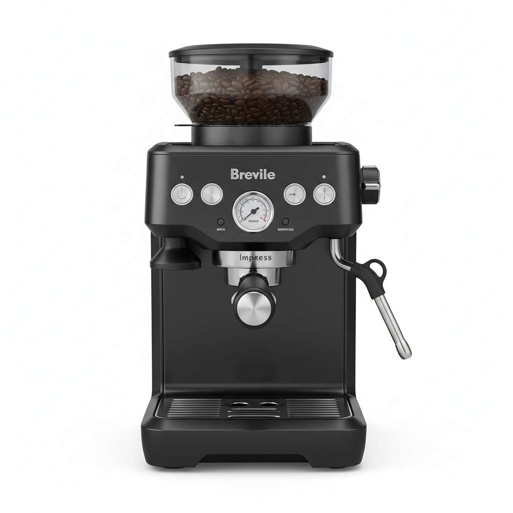 Breville BES876BST Barista Express Impress Espresso Machine in Black Stainless Steel finish